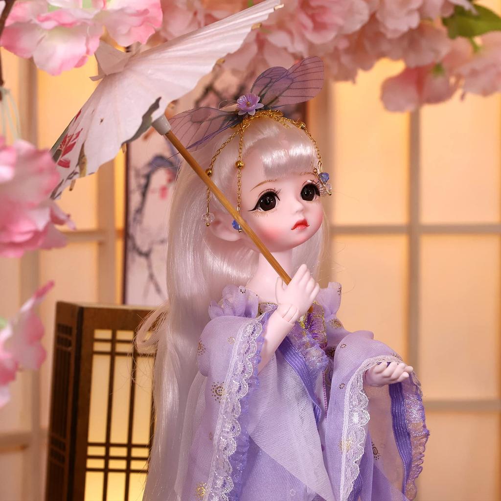 ICY Fortune Days 16 28cm BJD Doll, Angel Series 28 Ball Jointed Doll, Full Set of Clothes and Shoes, Gift for Girls Ages 6+ (Dragonfly)