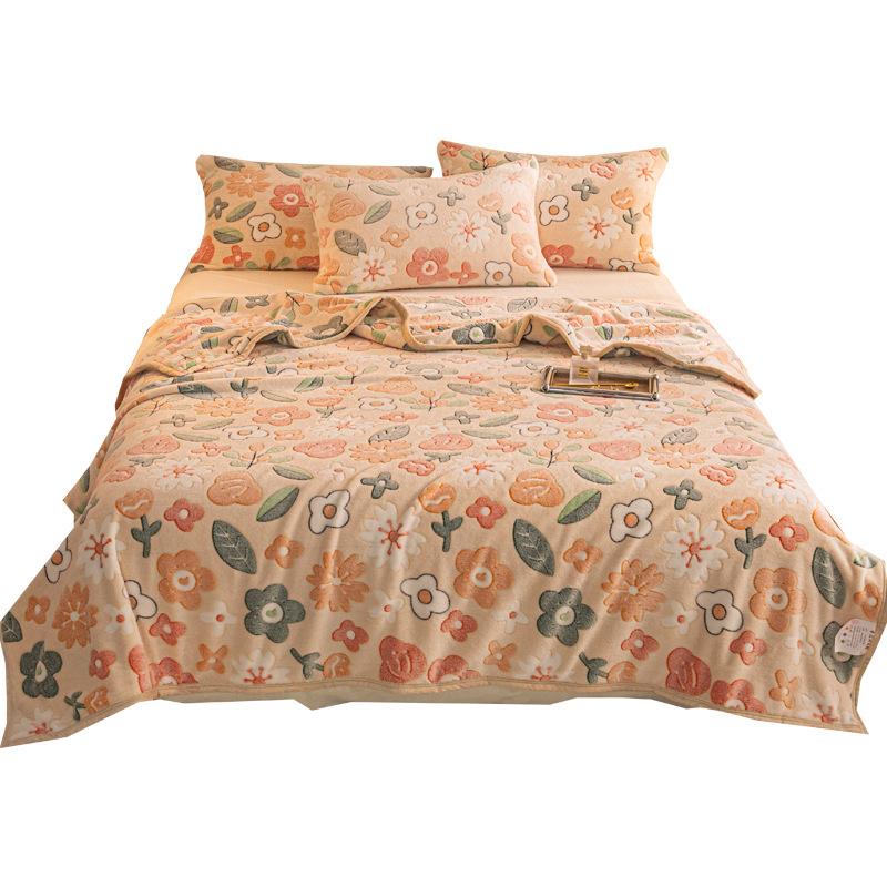 Soft Bed Sheet Cartoon Bear Thickened Winter Warm Blanket Version Bed Cover Queen King Bedspread Home Decor Coverlid 1.8/2m