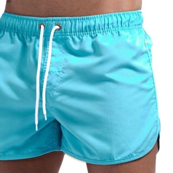 Pánské šortky Jednobarevné Měkká látka Stahovací šňůrka Elastický pas Volný střih Pánské trenýrky Plážové oblečení