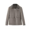 Men's Winter Wool-Blend Coat with Faux Fur Collar and Large Pockets