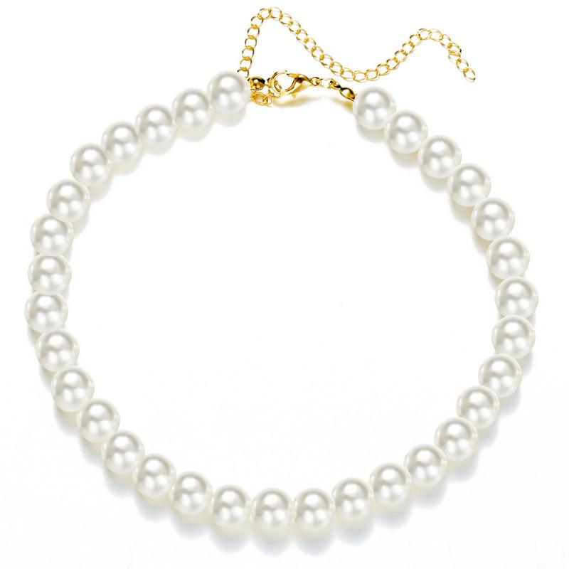Fashion Imitation Pearl Single-Layer Necklace Women'S, Neck Chain, Collarbone Chain, Pearl Pendant, Sweater Chain