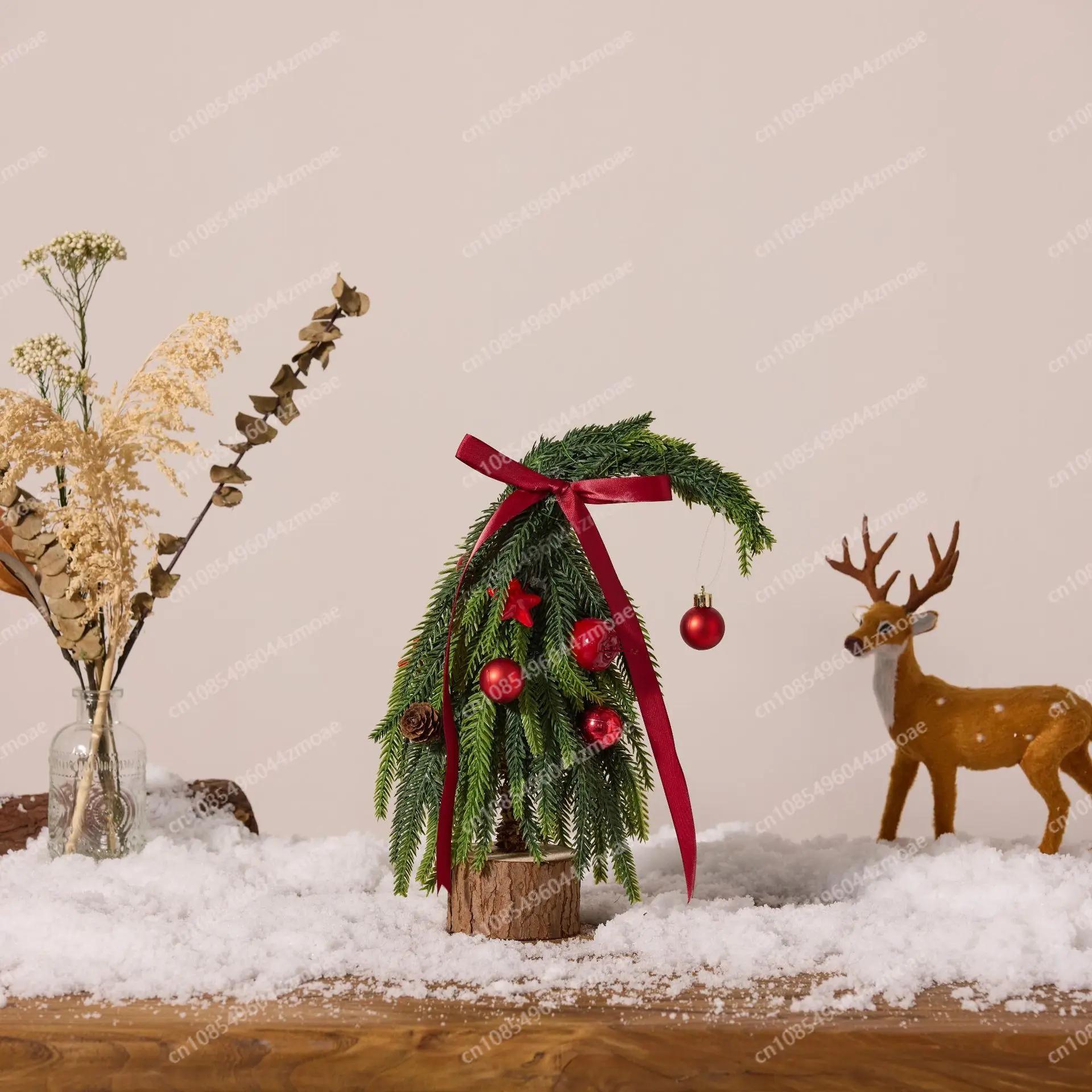 Y New Christmas tree pe crooked neck package DIY decorations encrypted desktop ornaments simulated small tree