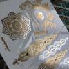 Yh Bronzing Set Warehousing Bronzing Hot Silver Water Transfer Printing Casual Party Metal Tattoo Sticker