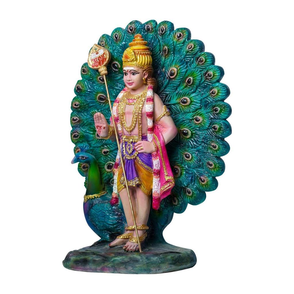 Figura Decorativa Palani Murugan Dios Hindú Ídolo Kumaraswamy Estatua Decorativa Figurilla para Decoración del Hogar Regalos, Polimarble