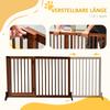 Dog Gate Freestanding Adjustable Safety Gate with Feet 113-166 x 71 cm Wood for Stairs, Doors, Kitchen, Hallway, 3 Panels, Brown