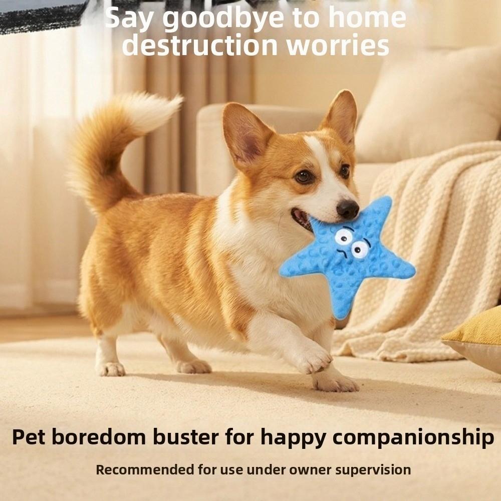 Dog Snuffle Built-In Squeaker Paper Starfish Shape Starfish Dog Hidden Treat Pockets Cartoon Style Dog Puzzle Boredom Relief