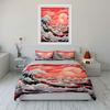 "Crimson Oceanic Dreamscape." Bedding Sets Duvet Covers Pillowcases(1* Duvet Cover 2* Pillowcases Without Duvet Insert)