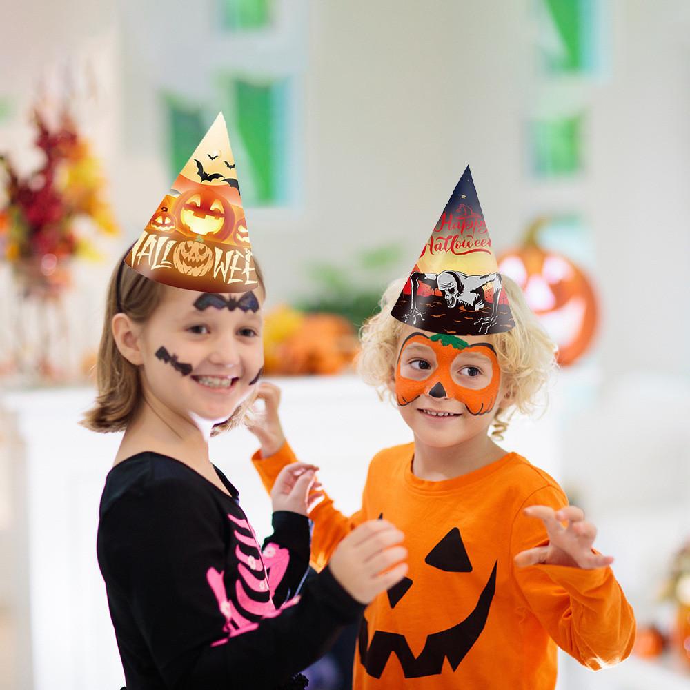 Event Paper Halloween Triangular Hats Set Photo Props And Party Costume Decor