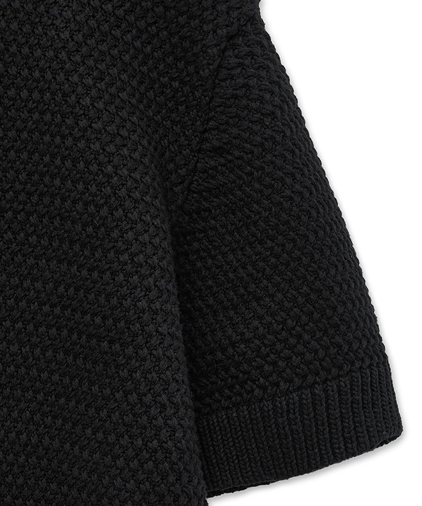 NOIRER Oversized Heavy Polo Half Knit (Black)