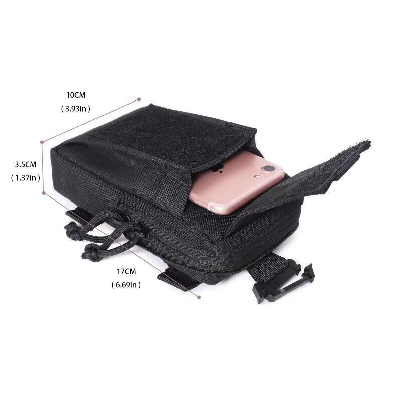 Outdoor Tactical Shoulder Bag with Phone Pouch, Card Holder, Walkie-Talkie Pocket, Compass Pouch, and Accessory Compartments