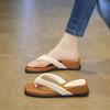 Thick-soled Slope Heel Flip-flops Women's 2025 New Clip-toe Cool Slippers Women's Summer Wear French Beach Sandals
