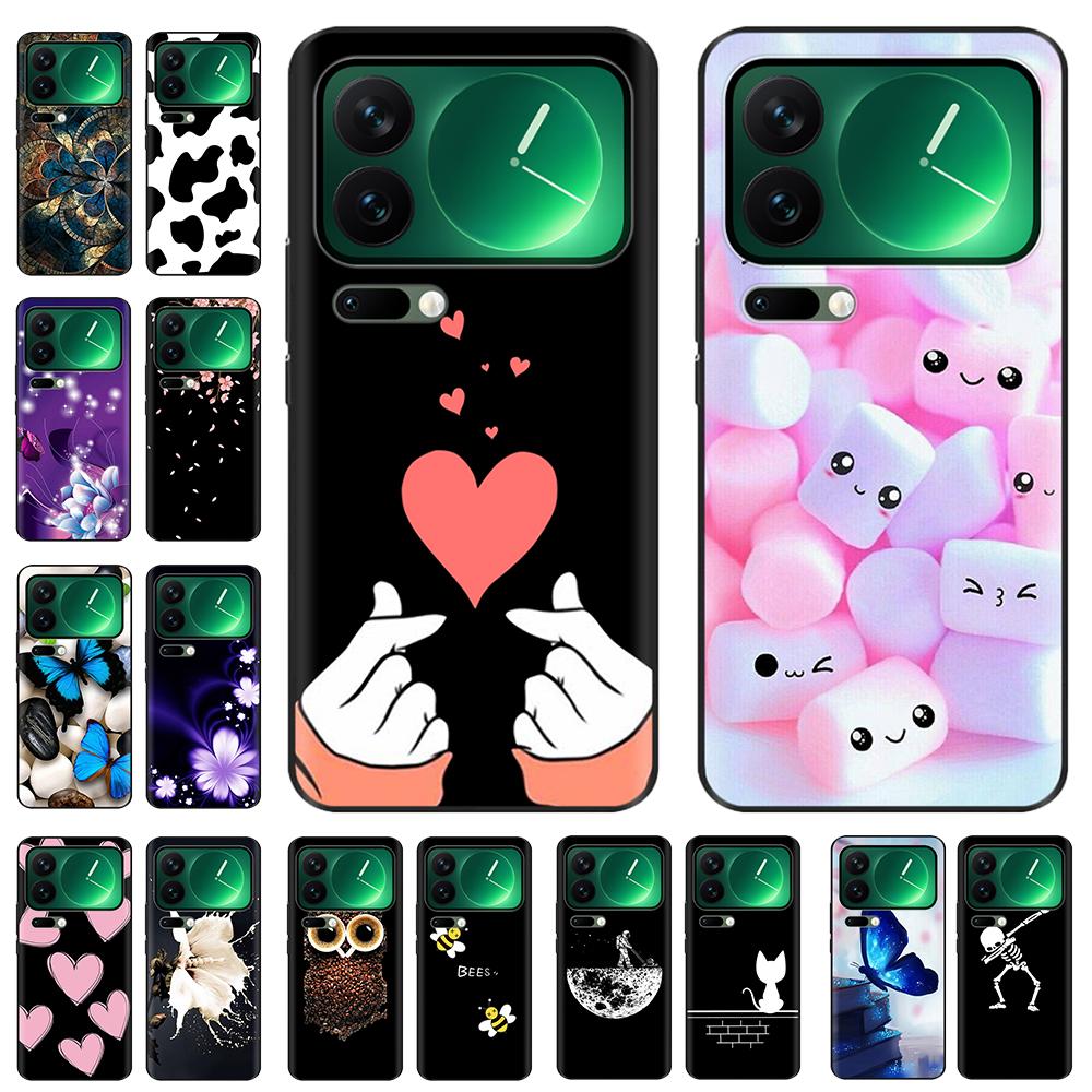 For Xiaomi Mi 17 Pro Max Case Luxury Soft Black Silicone Printed Protective Shell Back Cover Cases For Xiaomi 17 Pro Max Casing
