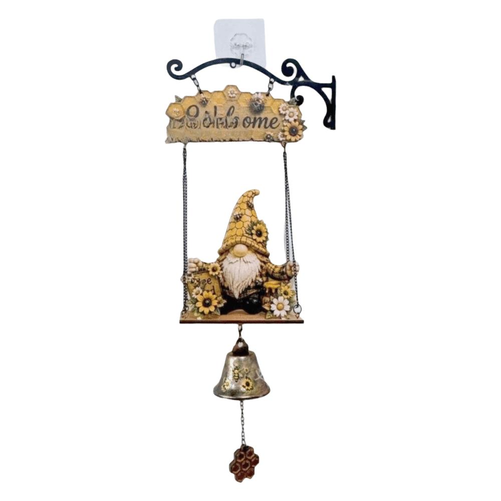 Vintage Metal Wall Mounted Hanging Doorbells Wooden Home Decor Welcome Doorbell Ornament Decorative Christmas Wall Hanging Bell