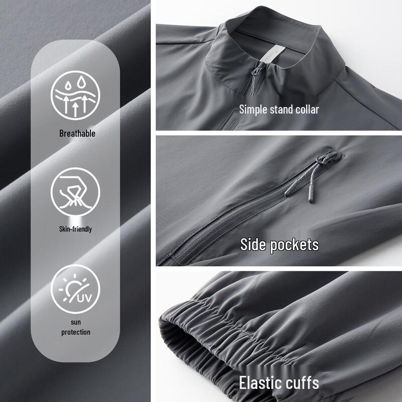 ROMON Men's UPF50+ Four-Way Stretch Sun Protection Jacket