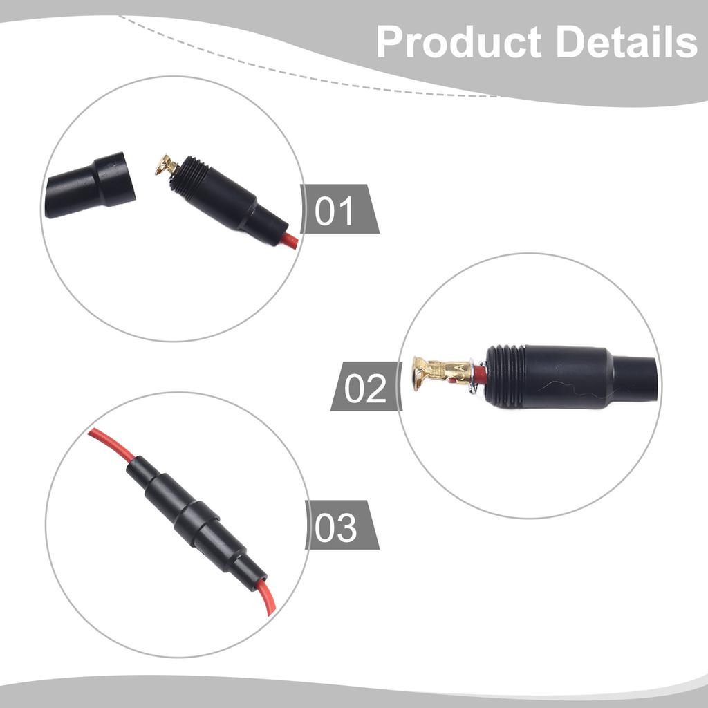 10pcs 5x20mm Inline Fuse Holder with Fast Blow Screw Type Design and 20AWG Wire for Secure Electrical Protection