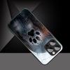 Cute Waterdrop Dog Footprint Pattern Tempered Glass Black Phone Case For Samsung Galaxy S25 S24 S23 Ultra Plus FE Cover