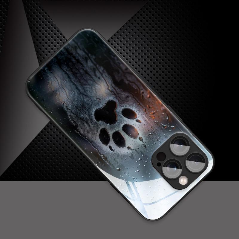 Cute Waterdrop Dog Footprint Pattern Tempered Glass Black Phone Case For Samsung Galaxy S25 S24 S23 Ultra Plus FE Cover