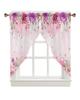 Valance Curtain Green Leaves Swag Kitchen Watercolor Botanical Living Room Bedroom Decorative Small Curtains Polyester With Rod Pocket Great Decor