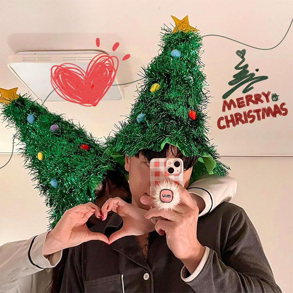 Christmas Hat Headwear INS Christmas Tree Hat 2026 New Year Party Atmosphere Photo Props Children Christmas Festival Costumes