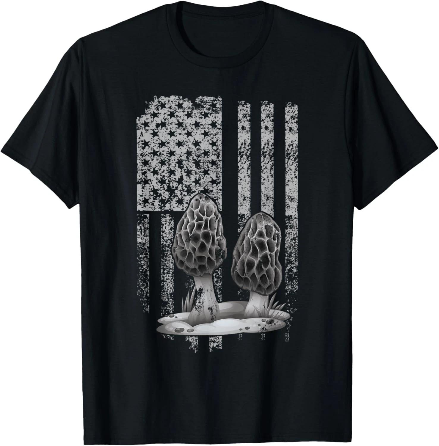 U_S_A_ Flag Morel Mushroom Hunter T-Shirt M