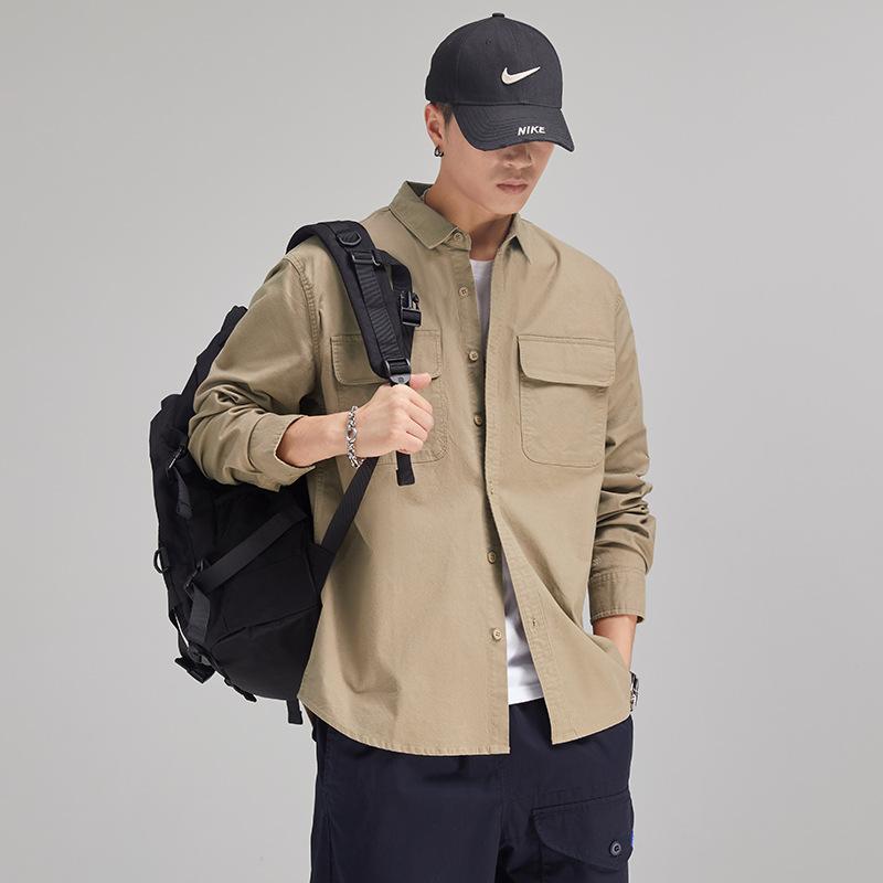 

Мужской тяжелый комбинезон рубашка с длинным рукавом свободное на открытом воздухе городское пригородное повседневное пальто