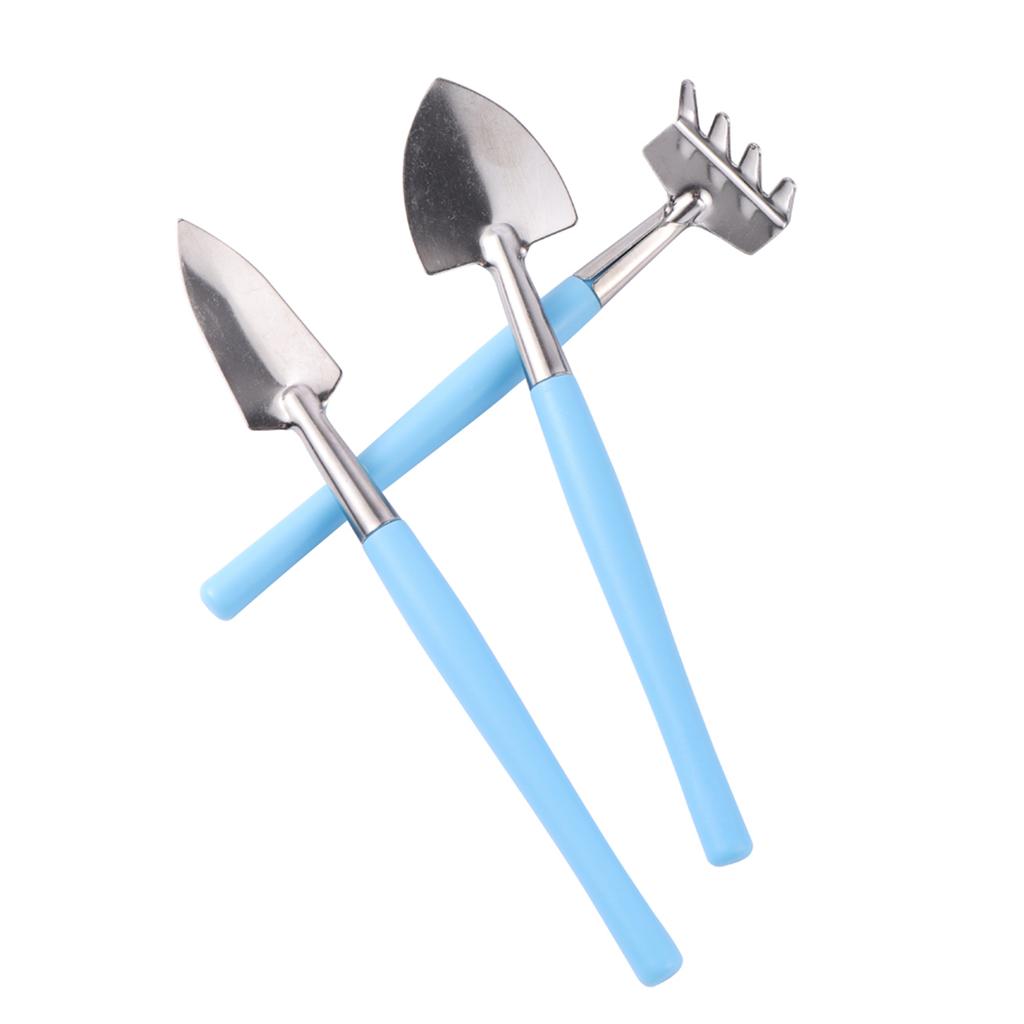 Planting Tools Small Shovel Rake With Wooden Handle Plastic Digging Seedling Tool Garden Pot Care Kit