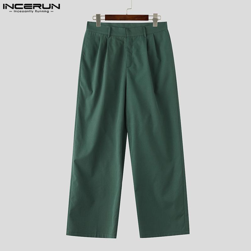 INCERUN Summer 2PCS Men Lapel Short Sleeve Shirts Long Suits Trousers Sets