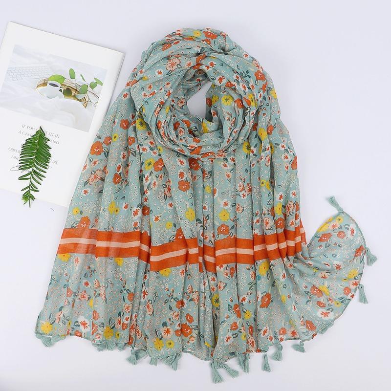 

Autumn and winter small fresh rendering ink painting butterfly printing warm shawl, travel beach towel cotton and linen feel scarf 180cm