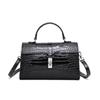 Aidrani Genuine leather cowhide crocodile handbag pattern pillow large capacity bright surface lady single shoulder cross-body