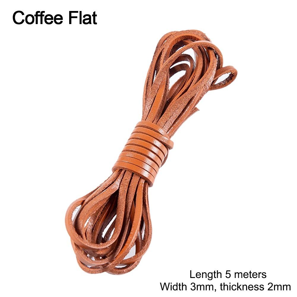 Flat Cow Leather Rope 5Meters Leather Cord Retro Jewelry Making DIY Necklace Bracelet