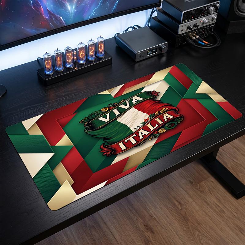 Italy Football Crest Mouse Pad, Extended Non Slip Rubber Desk Mat for Gaming Office Laptop Fan Gift
