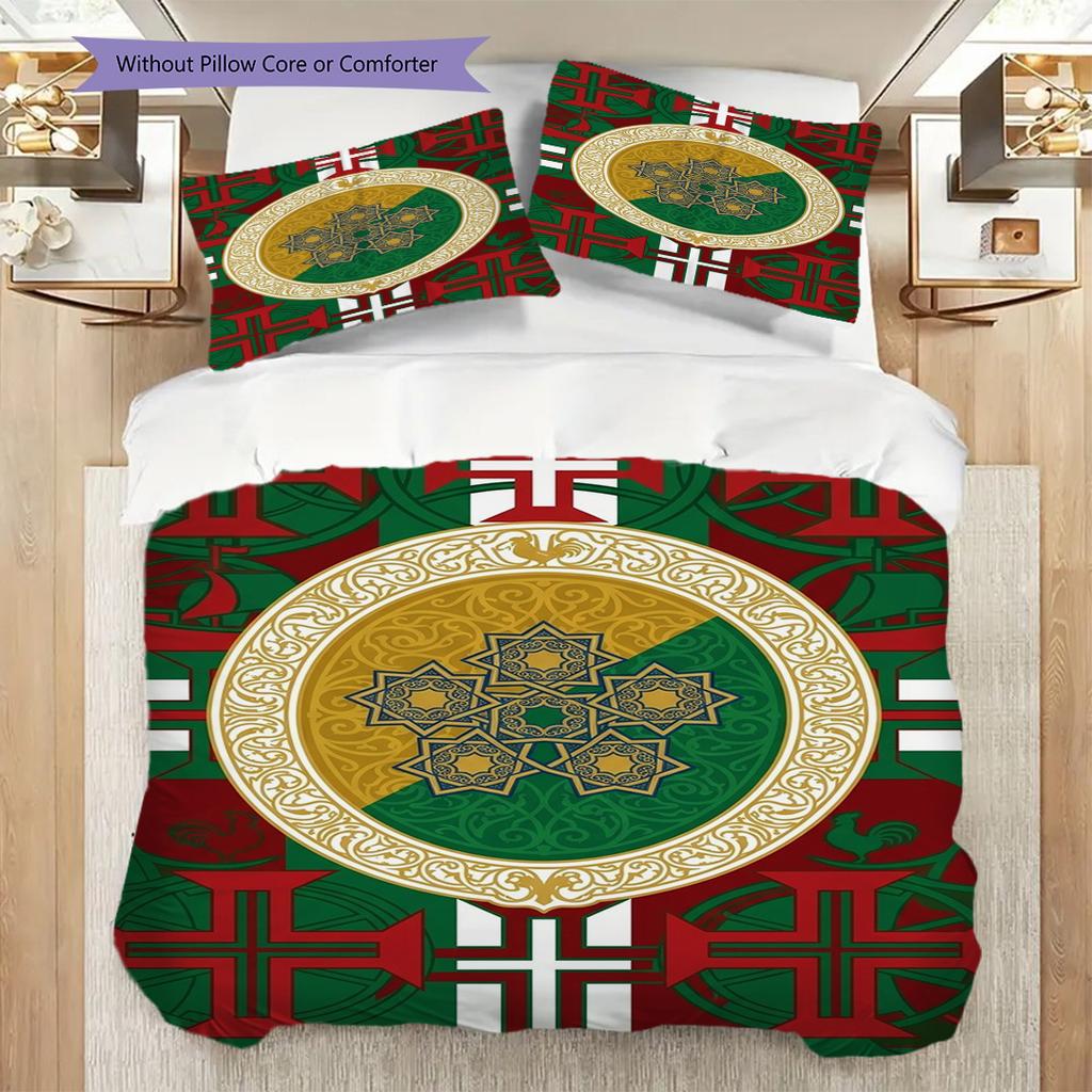 Portuguese Heritage Emblem Bedding (1 * duvet cover + 2 * pillowcase, without core) Soft and comfortable Christmas birthday gift