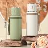 1 Stück 600ml Edelstahl Thermosbecher Isolierte Wasserflasche mit Becher Outdoor Camping Wandern Handlicher Becher 24h Isolierung