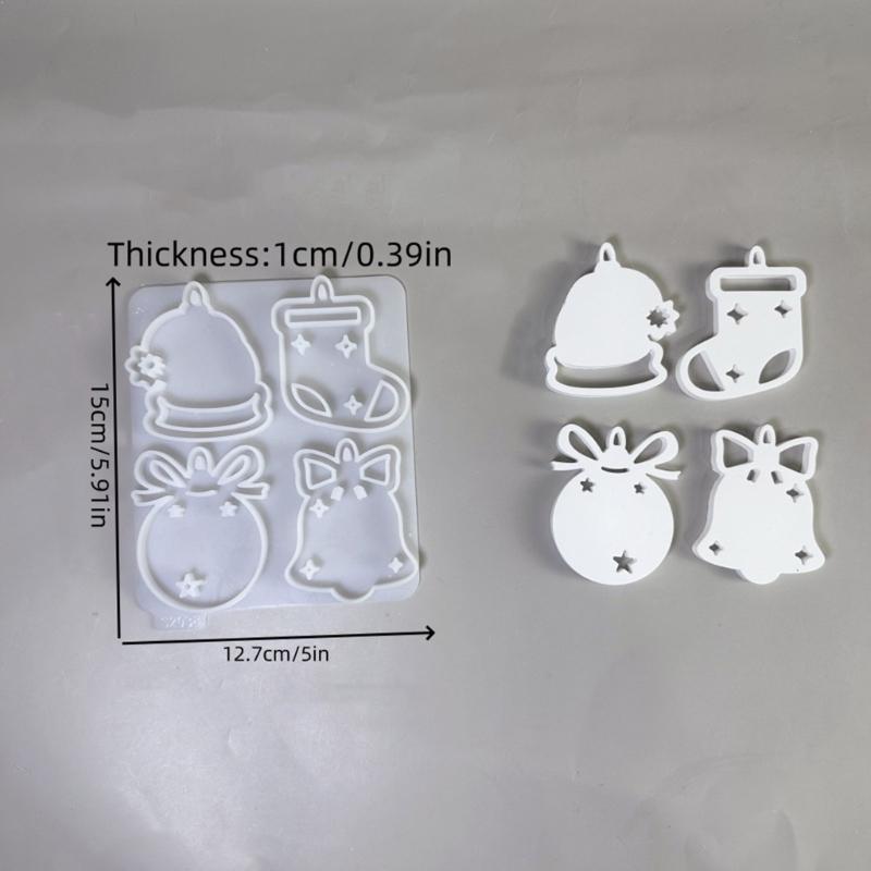 Christmas Themed Figurines Mold Silicone Texture for Handmade Ornaments Holiday Decorating and Creative Art Projects