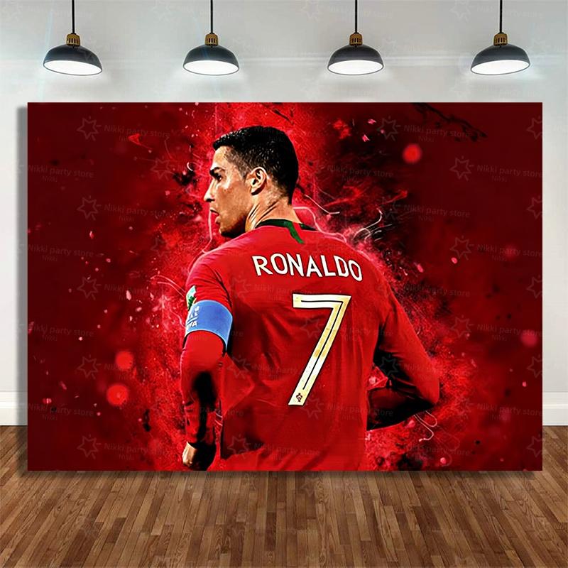 New CR7 Birthday Decoration Soccer Superstar Party Supplies Football Party Favors Tablecloth Plate Paper Cup Backdrop