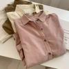 Women's Retro Corduroy Layering Shirt - Loose Fit, Casual Long-Sleeved Top