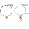 Salircon Creative Black Leather Rope Chain Necklace for Women Simple Geometric Oval Adjustable Choker Necklace Party Jewelry