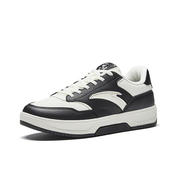 Anta Baichuan Comfortable Versatile Slip Resistant Durable Low Top Skate Shoes Women Sneakers White Black 122548013-1