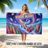Christmas Theme Quick Dry Beach Towel Custom Name Text Print Large Sand Resistant Towel Beach Vacation