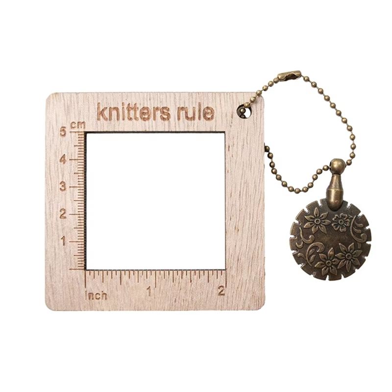 

AEE2-Knitting Ruler Gauge Knitting Calculator Density Ruler DIY Weaving Measuring Tools Knitters Ruler With Threader Cutter