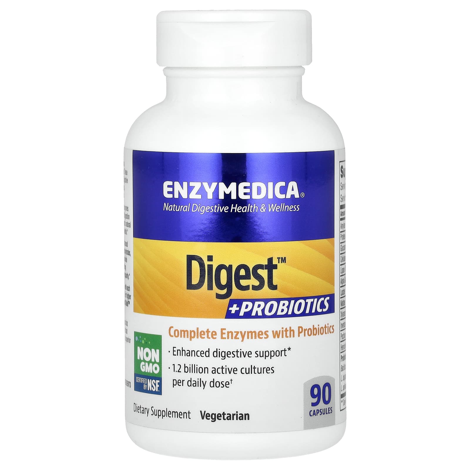 

Enzymedica, Digestive + Probiotics, 90 Capsules