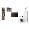 TV Cabinets Set of 4 White Solid Pine Wood