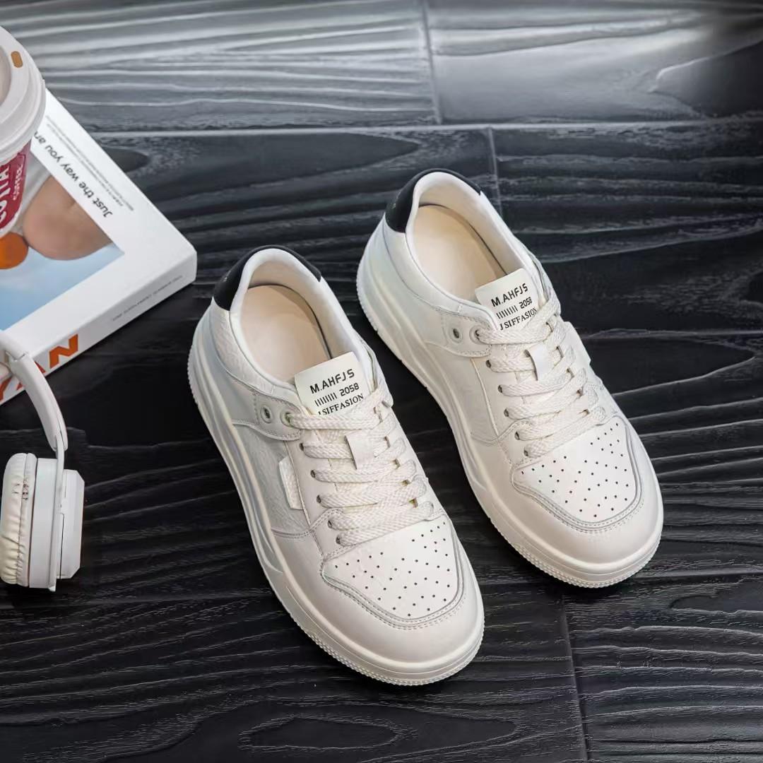 

Leather white shoes women s spring breathable lightweight soft-soled student casual shoes versatile thick baseplate shoes 35
