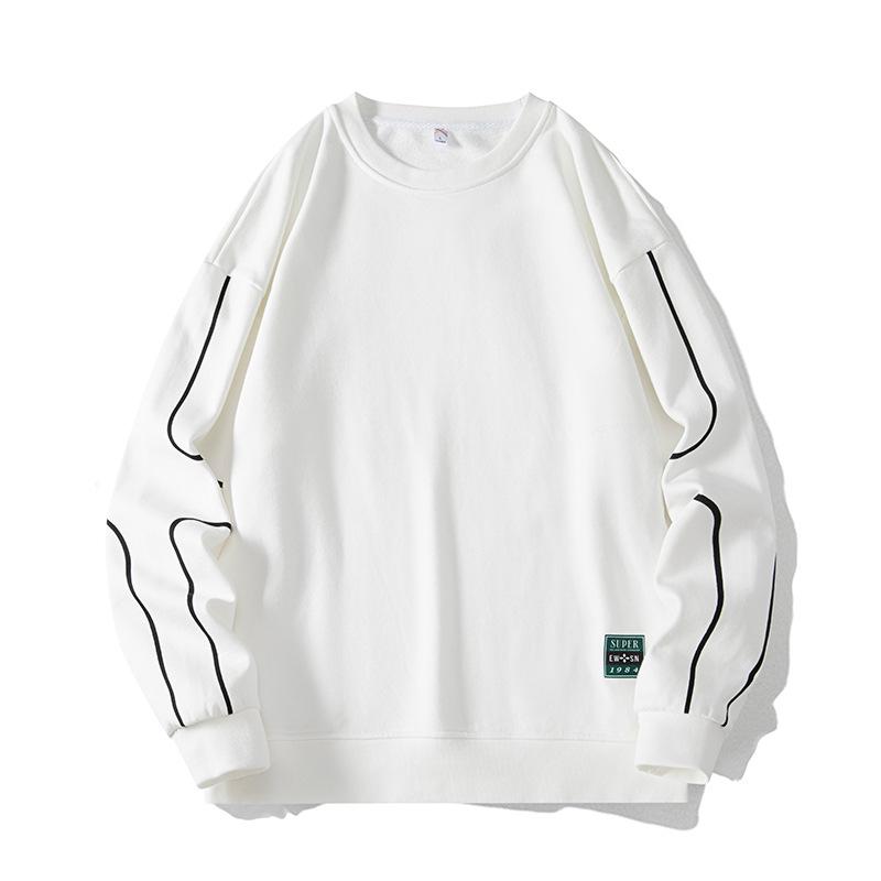 Maglione di grandi dimensioni da uomo primavera e autunno nuovo sciolto a maniche lunghe t-shirt sciolto tendenza più grasso fondo camicia da uomo
