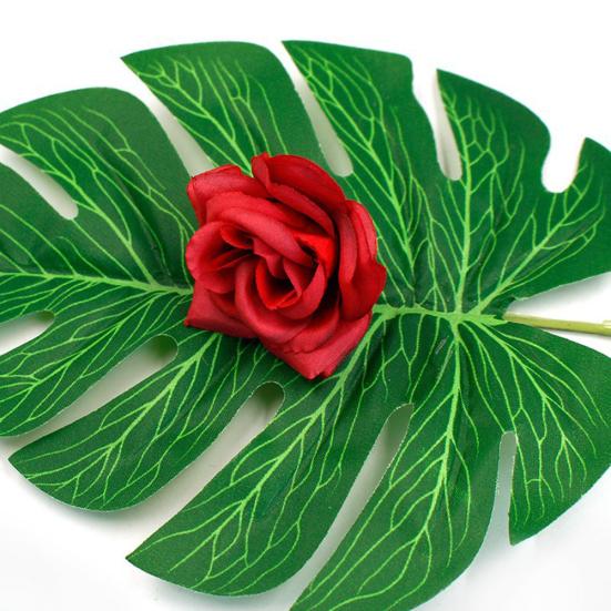 10шт искусственная роза шелковый цветок голова DIY свадебный рождественский венок ремесло — фото 11