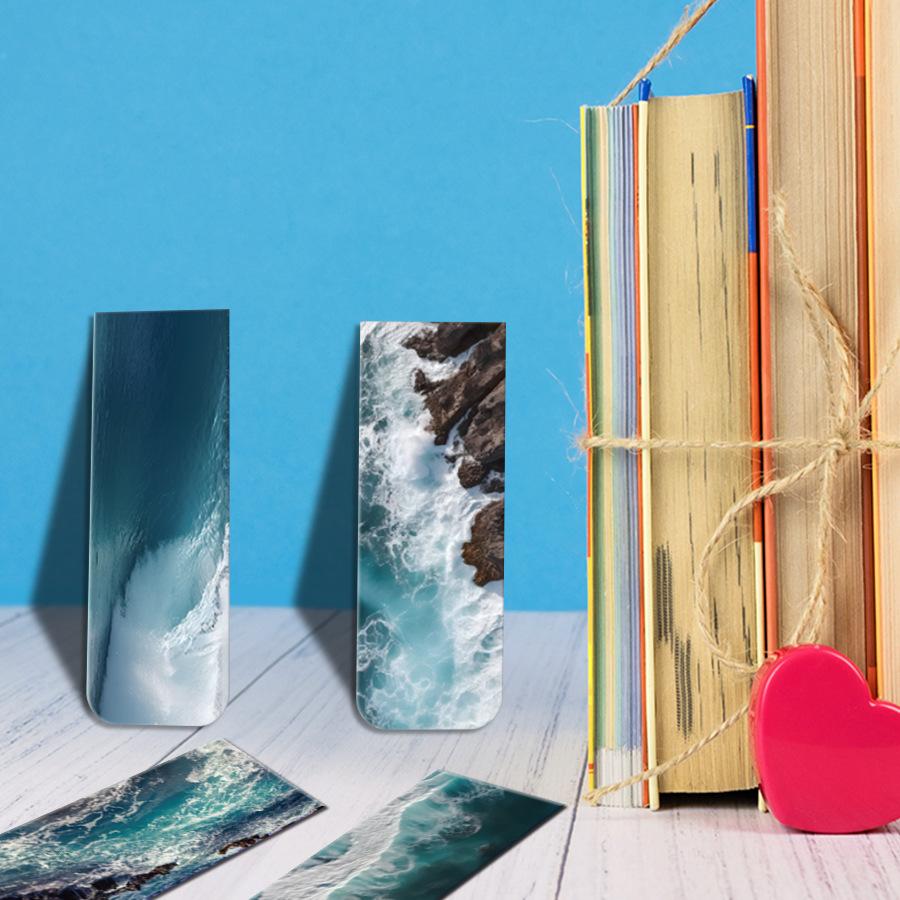 12piece/set Beauty Ocean Series Bookmark for Book Creative Design Magnetic Sea Landscape Bookmark Cute Student/teacher Gift