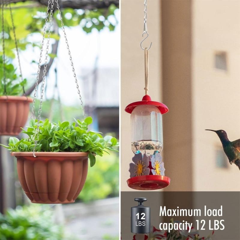 10 Stück wetterfeste eiserne Hängekette für Vogelfutterhäuschen Blumentöpfe Metallkette inklusive S-Haken Clips
