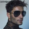 Steampunk Semi-Randloze Piloot Zonnebril Heren Luxe Merk Vintage Oversized Ovalen Zonnebril Voor Mannen Klassiek Metaaltinten