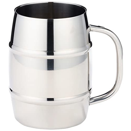 Captain Stag (CAPTAIN STAG) UE-3499 Double Stainless Steel Beer Mug, Insulated, Barrel-Shaped, 1L, with Vacuum-Resistant Design