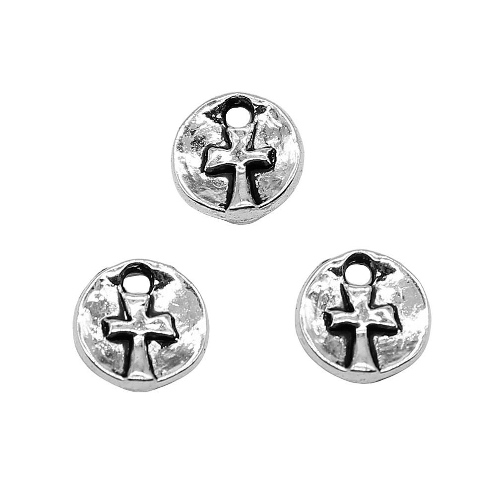 Vintage Cross Charms Multi Color Alloy Pendants For Religious Christian Jewelry